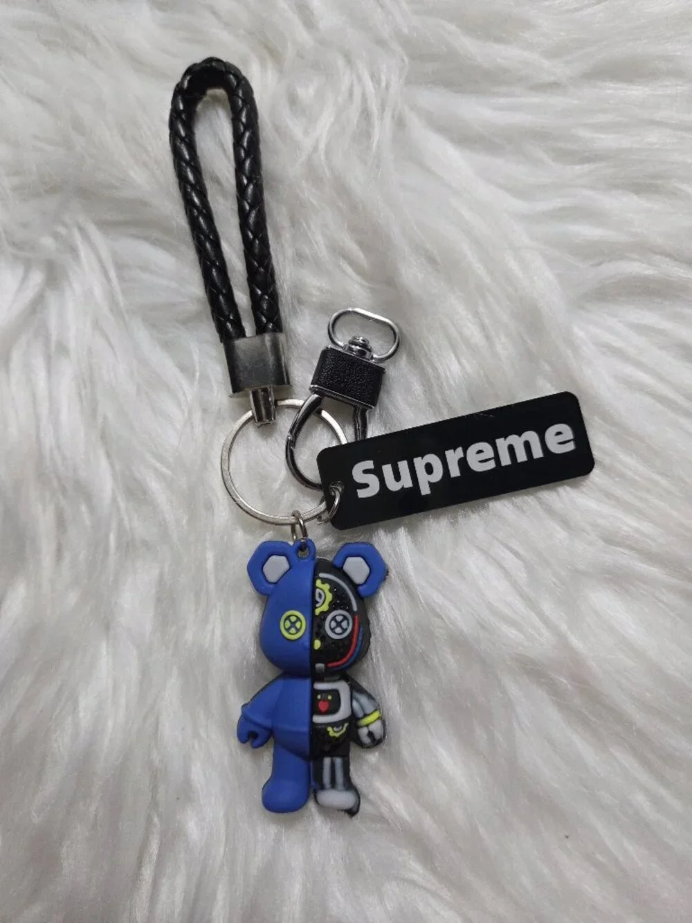 Cyborg Bear Design Keychain